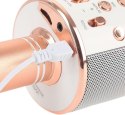 MIKROFON KARAOKE BEZPRZEWODOWY GŁOŚNIK BLUETOOTH ROSE GOLD