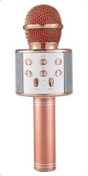 MIKROFON KARAOKE BEZPRZEWODOWY GŁOŚNIK BLUETOOTH ROSE GOLD