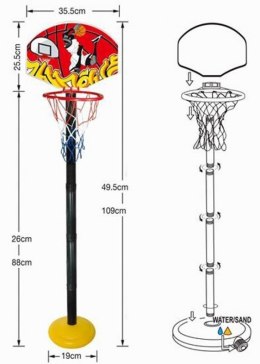 Zestaw Koszykówka stojak obręcz piłka pompka