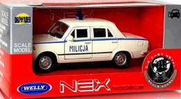 WELLY FIAT 125P MILICJA 1:34 SAMOCHÓD KOLEKCJONERSKI beż